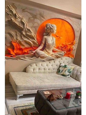 Kaliteli Kumaş, 3D Meditasyon Duvar Halısı Duvar Örtüsü Wall Tapestry