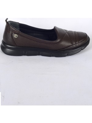 Pierre Cardin 55348 Kahverengi Kadın Deri Rahat Taban Günlük Ayakkabı