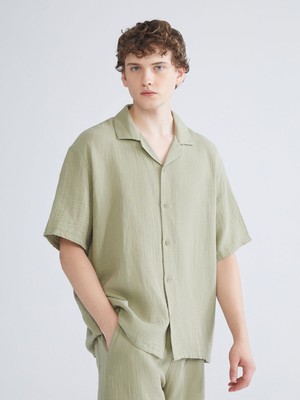 Lc Waikiki Yeni Sezon Rahat Kalıp Resort Yaka Kısa Kollu Müslin Erkek Gömlek