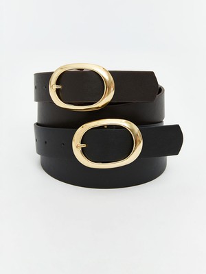 Lc Waikiki Yeni Sezon Deri Görünümlü Kadın Kemer 2'li