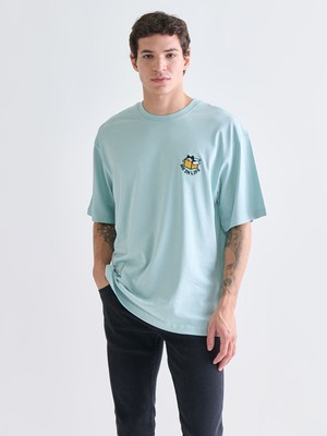 Lc Waikiki Yeni Sezon Bisiklet Yaka Nakışlı Erkek Tişört