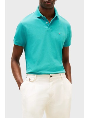 Tommy Hilfiger Streç Pamuklu Slim Fit Düğmeli Polo Yaka T Shirt Erkek Polo Yaka T Shirt MW0MW17770 M0C