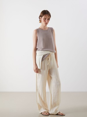 Lc Waikiki Yeni Sezon Beli Lastikli Dokulu Kadın Pantolon