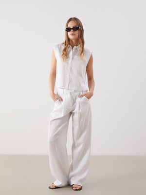 Lc Waikiki Yeni Sezon Loose Fit Çizgili Kadın Pantolon