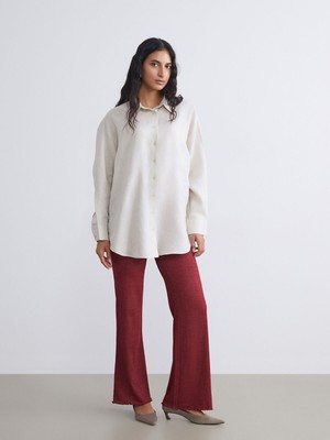 Lc Waikiki Yeni Sezon Beli Lastikli Dokulu Kadın Pantolon