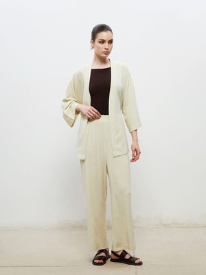 Lc Waikiki Yeni Sezon Beli Lastikli Keten Karışımlı Kadın Pantolon