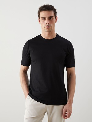 Lc Waikiki Yeni Sezon Büyük Beden Bisiklet Yaka Penye Erkek Tişört