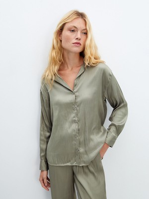 Lc Waikiki Yeni Sezon Oversize Saten Kadın Gömlek
