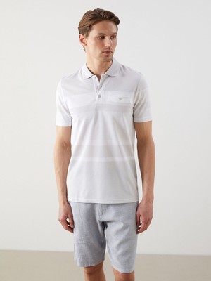 Lc Waikiki Yeni Sezon Polo Yaka Çizgili Merserize Görünümlü Erkek Tişört