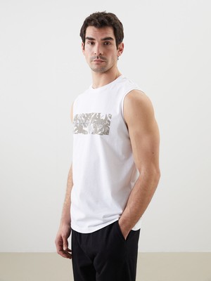 Lc Waikiki Yeni Sezon Bisiklet Yaka Baskılı Erkek Kolsuz Tişört