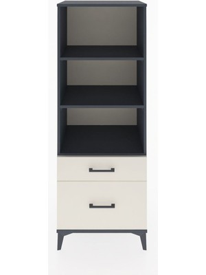 Hyperion Dolap 3 Raflı 2 Çekmeceli 60X44X163 Antrasit-Aytaşı