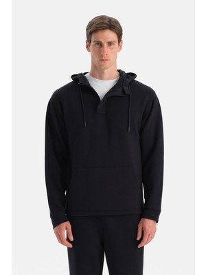 Erkek Kapişonlu Modal Sweatshırt