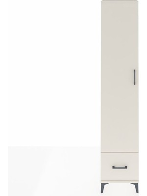 Arges Dolap 3 Raflı Tek Çekmeceli Tek Askılı 44X30X221 Aytaşı-Aytaşı
