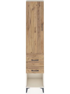 Arges Dolap 2 Raflı 2 Çekmeceli Tek Askılı 44X30X221 Aytaşı-Çam