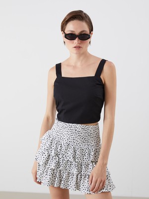 Lc Waikiki Yeni Sezon Kare Yaka Crop Bluz