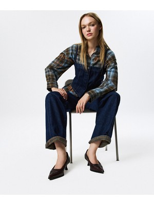 Üst Dikişli Deri Görünümlü Topuklu Ayakkabı TW6250031024035