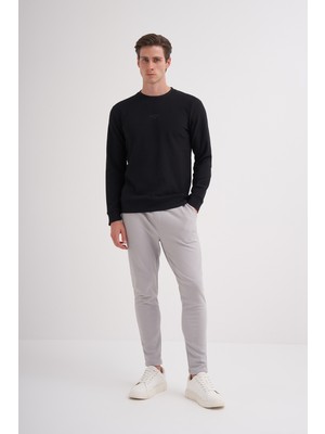 Cazador 51520 Siyah Erkek Bisiklet Yaka Slim Fit Sweatshirt