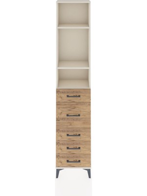 Arges Dolap 3 Raflı 5 Çekmeceli 44X30X221 Aytaşı-Çam