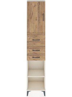 Arges Dolap 3 Raflı 3 Çekmeceli Tek Kapaklı 44X30X221 Aytaşı-Çam