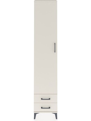 Arges Dolap 2 Raflı 2 Çekmeceli Tek Askılı 44X30X221 Aytaşı-Aytaşı