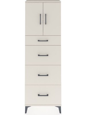 Arges Dolap 2 Raflı 4 Çekmeceli 2 Kapaklı 60X30X182 Aytaşı-Aytaşı