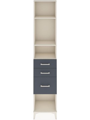Arges Dolap 3 Raflı 3 Çekmeceli 44X30X221 Aytaşı-Antrasit