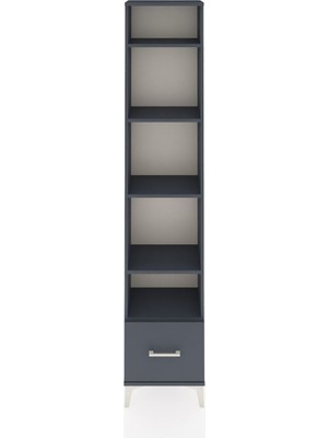 Arges Dolap 5 Raflı Tek Çekmeceli 44X30X221 Antrasit-Antrasit