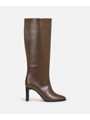 Deri Görünümlü Topuklu Çizme IW6250035012074