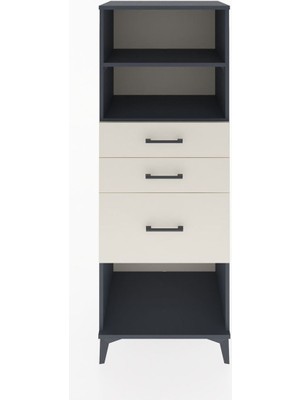 Hyperion Dolap 2 Raflı 3 Çekmeceli 60X44X163 Antrasit-Aytaşı