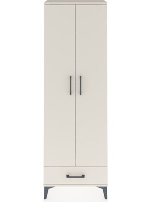 Arges Dolap 2 Raflı Tek Çekmeceli Tek Askılı 60X30X182 Aytaşı-Aytaşı