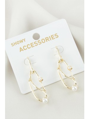 Zero Drnds Oval İnci Metal Küpe-sarı