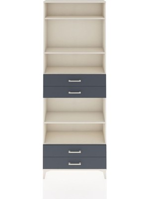 Arges Dolap 5 Raflı 4 Çekmeceli 88X30X243 Aytaşı-Antrasit
