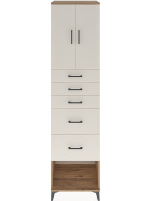 Hyperion Dolap 2 Raflı 5 Çekmeceli 2 Kapaklı 60X44X243 Çam-Aytaşı