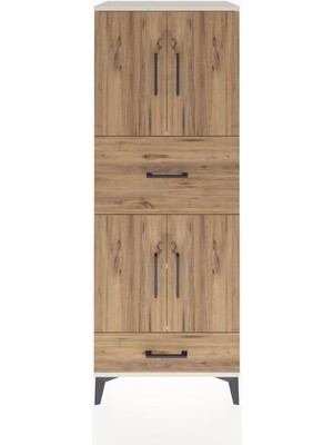 Hyperion Dolap 4 Raflı 2 Çekmeceli 4 Kapaklı 60X44X163 Aytaşı-Çam