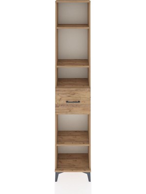 Arges Dolap 4 Raflı Tek Çekmeceli 44X30X221 Çam-Çam