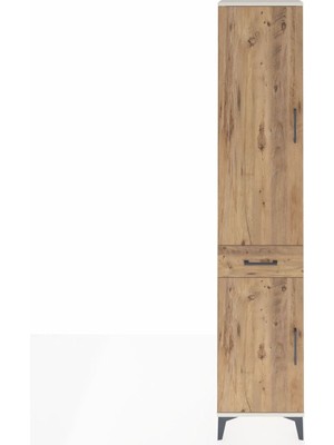 Arges Dolap 4 Raflı Tek Çekmeceli 2 Kapaklı 44X30X221 Aytaşı-Çam