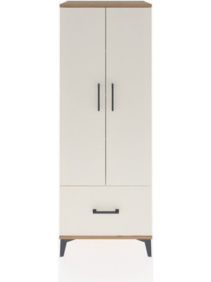 Hyperion Dolap 4 Raflı Tek Çekmeceli 2 Kapaklı 60X44X163 Çam-Aytaşı