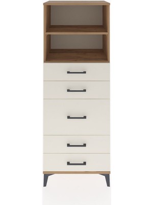 Hyperion Dolap 2 Raflı 5 Çekmeceli 60X44X163 Çam-Aytaşı