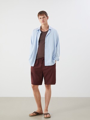 Lc Waikiki Yeni Sezon Rahat Kalıp Keten Karışımlı Erkek Şort