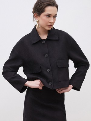 Lc Waikiki Yeni Sezon Gömlek Yaka Kadın Süet Görünümlü Ceket