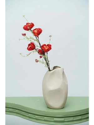 Yapay Dekoratif Tek Dal Kırmızı Gelincik