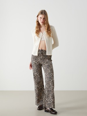 Lc Waikiki Yeni Sezon Beli Lastikli Leopar Desenli Kadın Pantolon