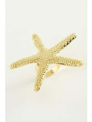 Ds-Derin Deniz Yıldızı Metal Yüzük-Gümüş Rengi