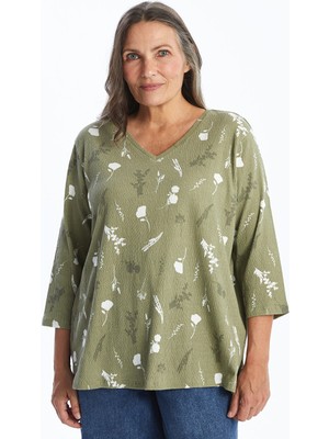 Lc Waikiki Yeni Sezon V Yaka Desenli Kadın Bluz