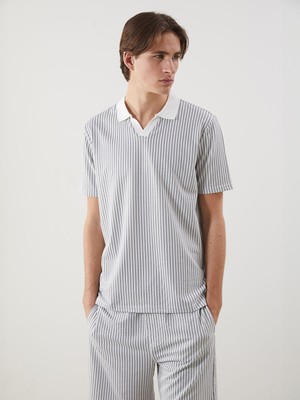 Lc Waikiki Yeni Sezon Polo Yaka Çizgili Erkek Tişört