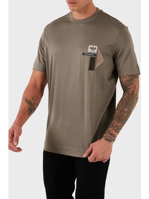 Emporio Armani Logolu Pamuklu Regular Fit Bisiklet Yaka T Shirt Erkek T Shirt EM002959 AF18312 U6189