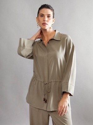 Lc Waikiki Yeni Sezon Keten Karışımlı Kadın Gömlek