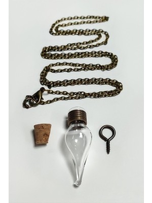 Ds-Derin Boş Fanus Canlı Kolye-Şeffaf