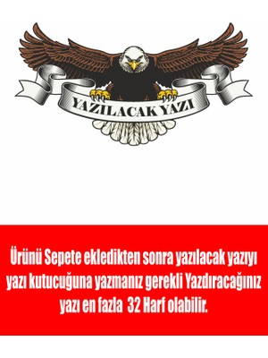 Kişiselleştirilebilir Kartal - Isim Soyisim - Ad Soyad - Araba - Oto - Motosiklet - Karavan -Sticker 02014