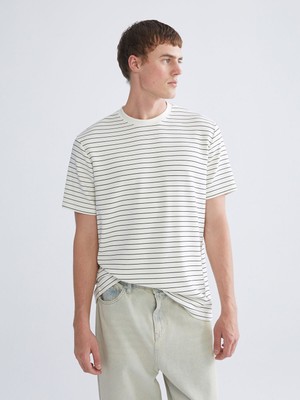 Lc Waikiki Yeni Sezon Bisiklet Yaka Çizgili Erkek Tişört